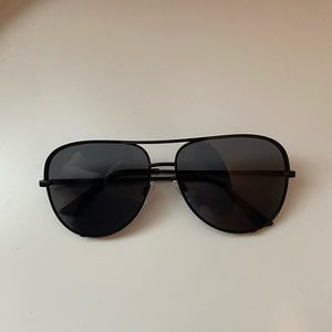 Women’s matte black aviator sunglasses